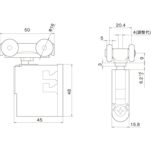 Nakao Seisakusho NH-072 Upper Hung Door Roller, Brown, for Sliding Doors, Repair and Replacement, Upper Door Roller, Door Load Capacity: Up to 30kg, A