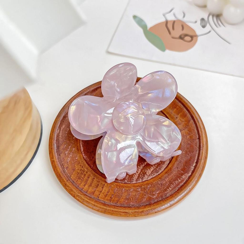 Iridescent Mermaid Shark Clip: Large Korean Acetate Hair Claw for Women's Updo