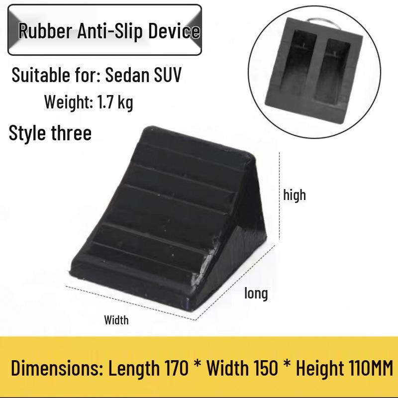 Portable Anti-Slip Rubber Wheel Chocks | Car & Truck Triangle Ramp Stoppers