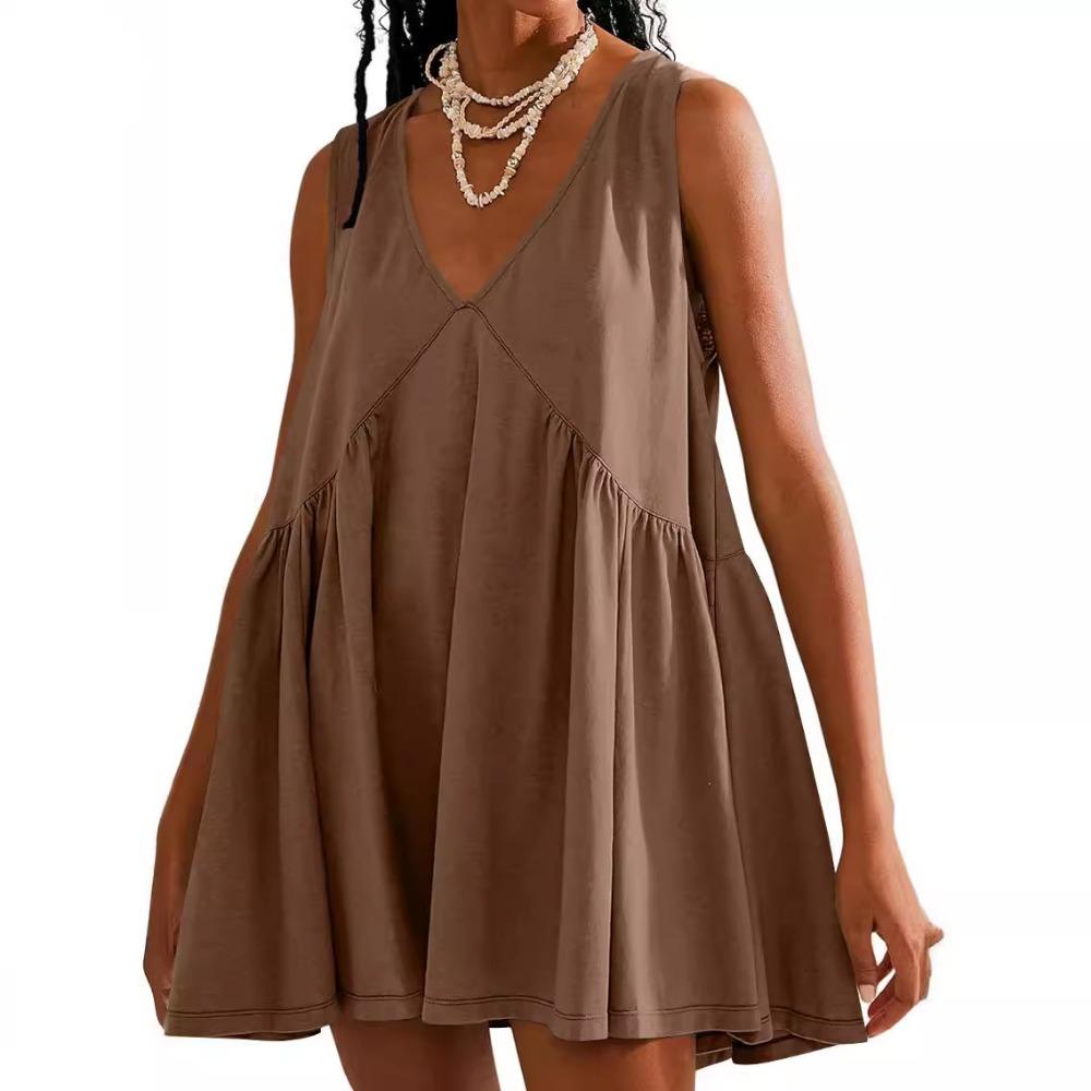 Casual Sports V-neck Loose Vest Dress