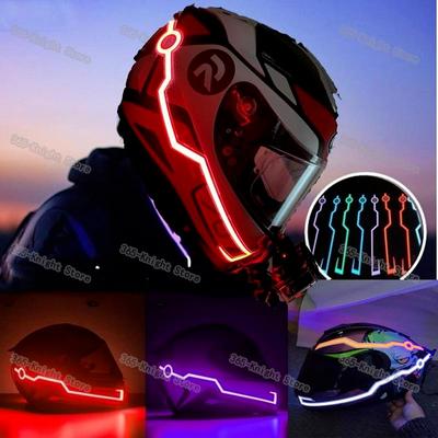 Capacete de motocicleta de ciclismo LED luz fria autoadesiva reflexiva tira adesiva luminosa modificada decoração à prova d'água