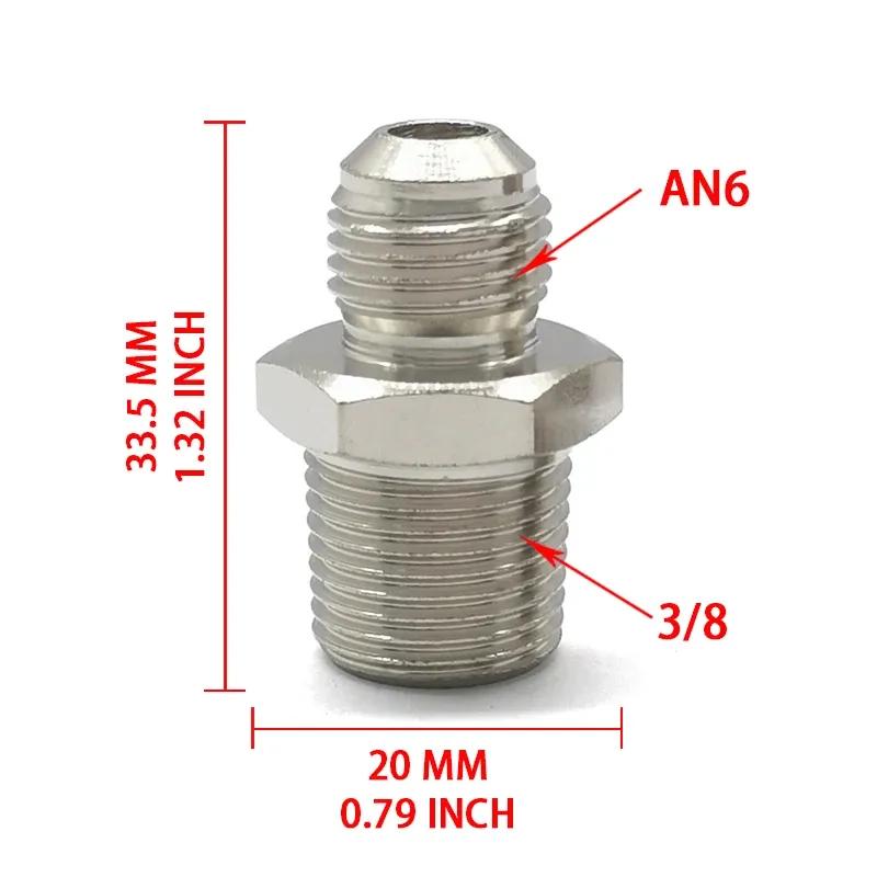 מתאם פלדה ישר 6AN זכר להתלקחות ל-1/4"NPT 3/8"NPT 1/8NPT לחיבור צינור למתאם קירור שמן