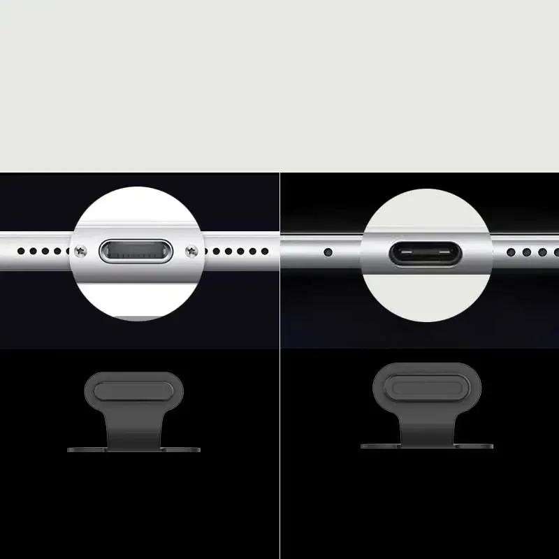 Android Apple Dust-proof Mobile Phone Dust Plug Typec Interface Soft Silicone Waterproof Scratch-proof Charging Port Bare Metal