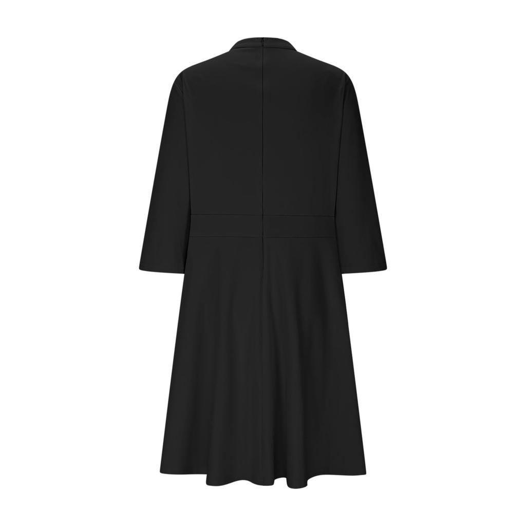 Women's Fashion V,Neck Three,Quarter Sleeve Church Work Dress With Pockets In Color