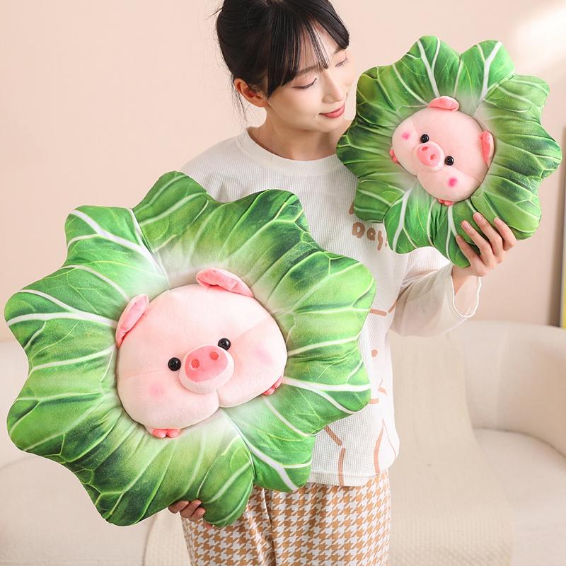 Creative Green Vegetables Pig Plush Toy Cartoon Stuffed Animals Flower Heart Pig Doll Girl Birthday Girlfriend Cute Gifts