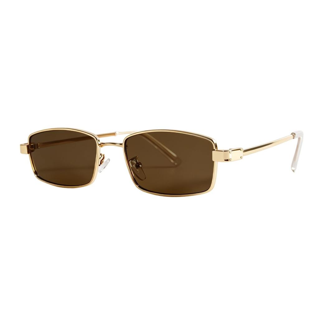 Retro metal box feeling small frame versatile sunglasses Internet celebrity fashion outdoor sunscreen sunglasses advanced sense