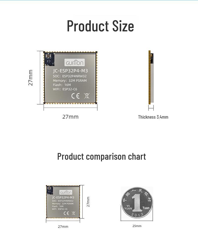 ESP32P4-M3 Core Board with High-Performance ESP32-C6 RISC-V Module