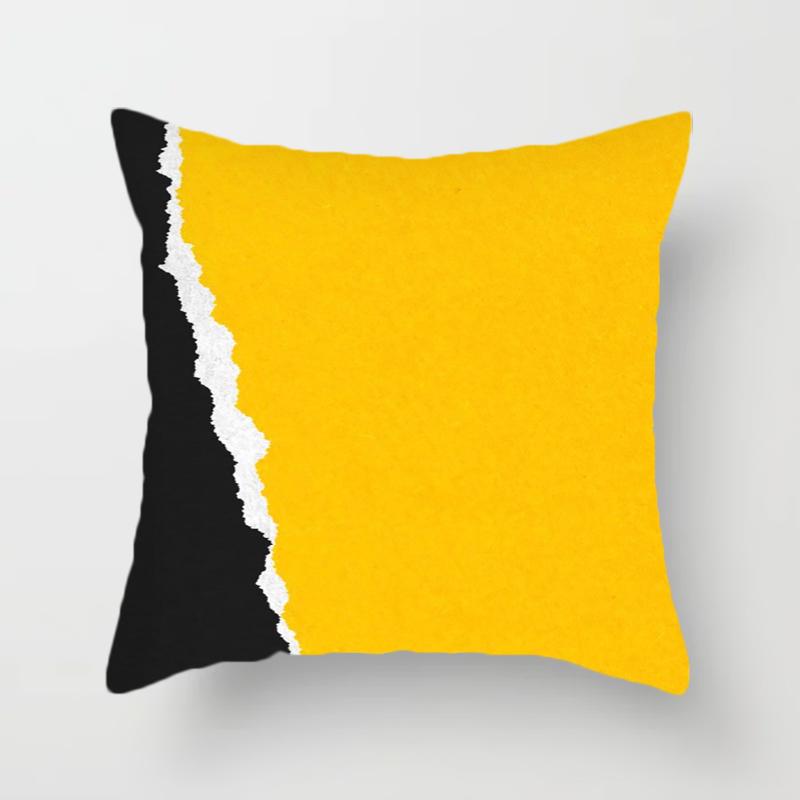 Home Decor Yellow Geometric Pattern Decorative Pillowcase    Sofa Cushion Cover