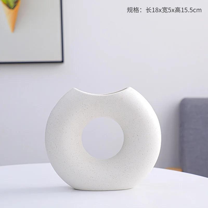 Special-shaped Art Vase Ornaments Creative Ceramic Living Room Flower Arrangements Home Entrance Soft Decoration Ornaments Sale