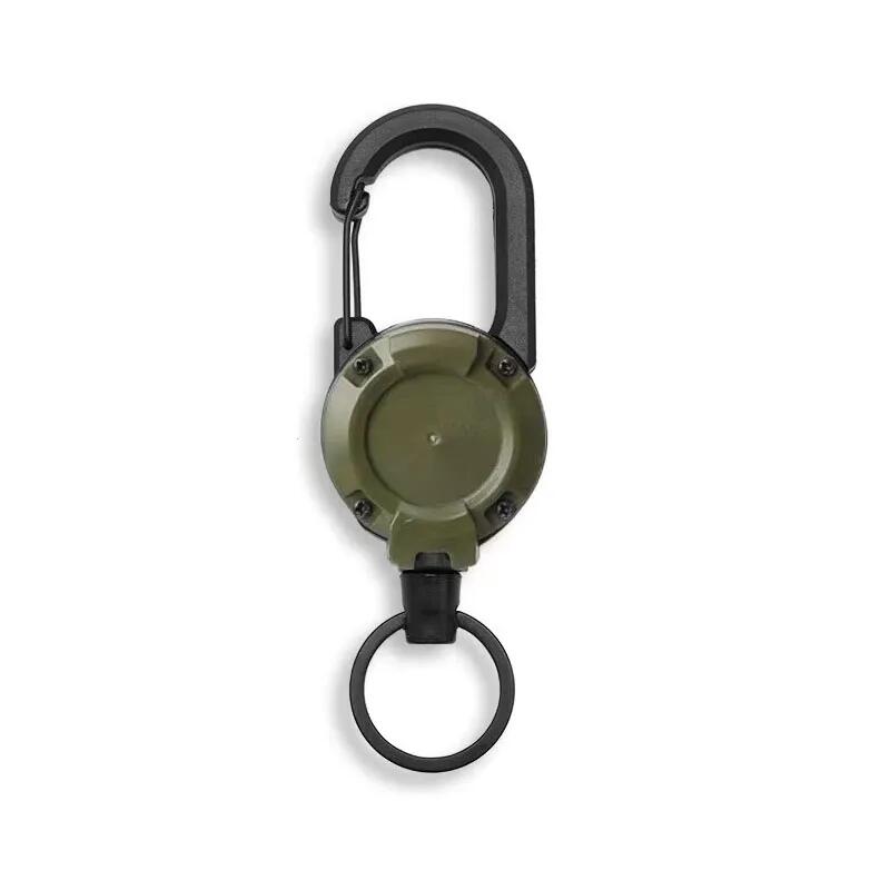 

Retractable Keychain Heavy Duty Heavy Duty Pull Reel Carabiner Spring Key Ring Outdoor Sports Tool Keychain 1pc армия зеленый