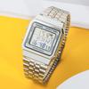 Casio Youth Series Vintage Standard Classic Small Silver Block Square Retro Waterproof Quartz Movement Stainless Steel Strap Unisex watches A500WA-7