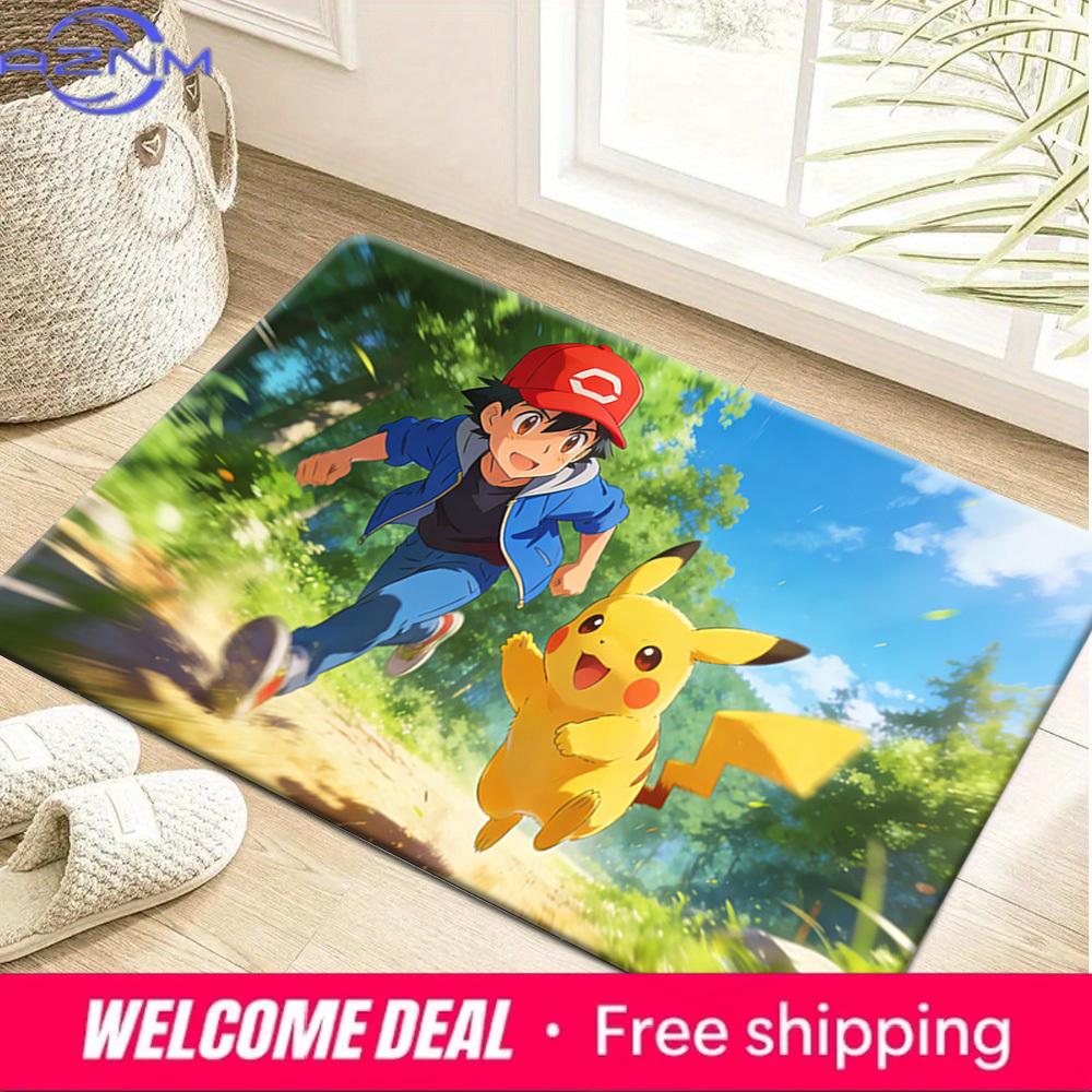Pokemon Ash & Pikachu Outdoor Run Print Non-Slip Floor Mat Doormat 40cm x 60cm