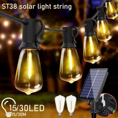 LED Solar-Lichterkette ST38 Bruchfeste Ersatzbirne Solargirlande für Terrasse Garten Hinterhof Weihnachtsdekoration