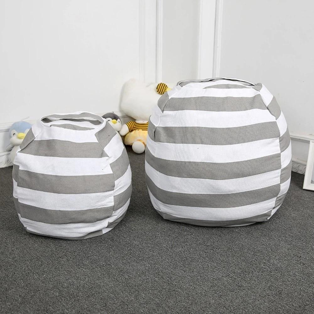 Striped Children's Plush Toy Storage Bag Large Capacity Stuffed Animal Chair New Travel Bag