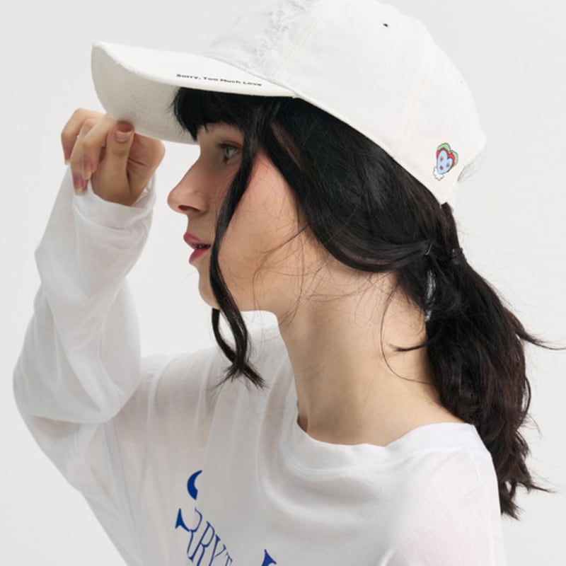 SORRY TOO MUCH LOVE Destroyed Ball Cap_Multi