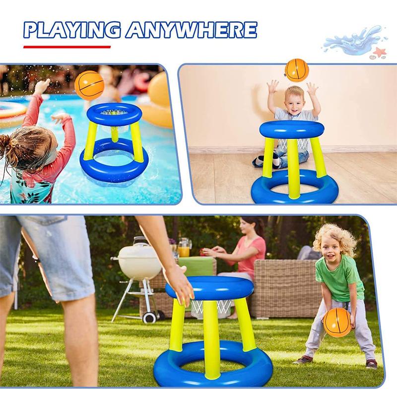Inflatable Basketball Stand Floating Hoops Basketball Hoop Set Interactive Shooting Toys Outdoor Swimming Pool Toys Water Toys