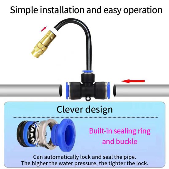 Drip Irrigation System Garden Watering System with 360 Degree Adjustable Nozzles Mist Irrigation System for Garden Yard Lawn Plants