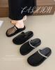 Mesh woven slippers round head hollow outer wear non-slip slippers 2025 new thick-soled one-pedal bag head cool slippers