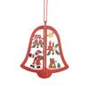 Christmas Wooden Pendants For Xmas Tree Glass Decorations Snowflakes Bell Pendant 3D Red bells/stars/christmas Ornaments In Mini