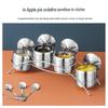 304 Stainless Steel Seasoning Jar Set with Bridge Stand