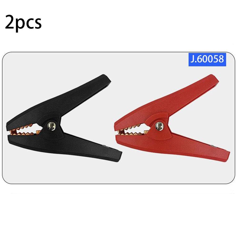2PCS  Insulated For Alligator Clips 100A90mm Black & Red Car Battery Clips
