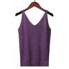 Women's Tank Top With Knitted Sequins Sexy Sleeveless V Neck Tank Top T-Shirt Casual Sequins Strappy T-Shirt Elegant Blouse