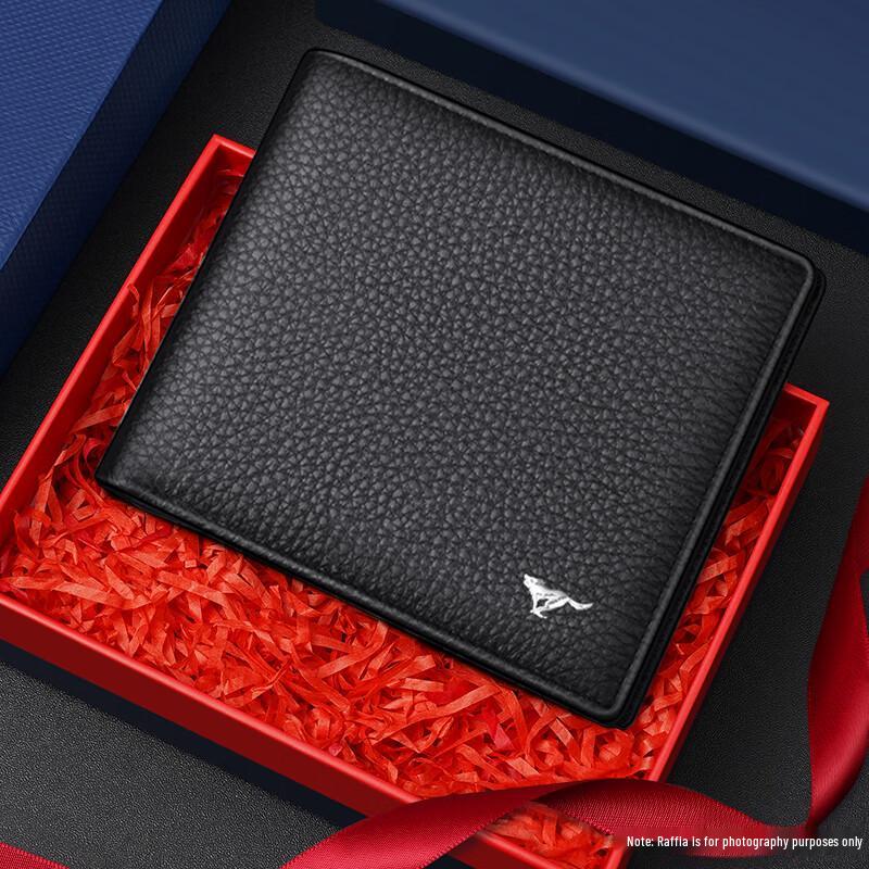 Septwolves Men s Genuine Leather Short Wallet
