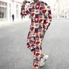 Men Vintage Star Stripe Print Long Sleeve Sweatshirt Drawstring Cuffed Jogger Pants Two Piece Streetwear Suit