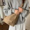 Large Capacity Suede Matte Hobo Bag Zipper Female Tote Bag Cute Vintage PU Crossbody Bag  Students