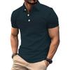 Men's Korean-Style Printed Color Block Lapel Polo Shirt Fashionable Minimalist Casual Short-Sleeve Top
