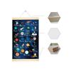 Planet Solar System Wall Art Space Themed Alphabets Poster with Wood Frame for Kids Room Space Decors Educational Poster