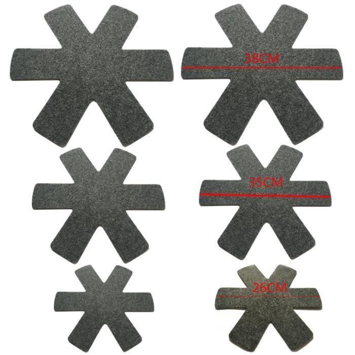 6 Pcs Protège poêles et séparateur de casseroles Gris