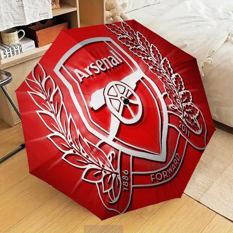 Arsenal Celebration Moment Automatic Folding Umbrella - 8-Rib Travel Umbrella with Auto Open/Close & Portable Gifts for holidays or birthdays
