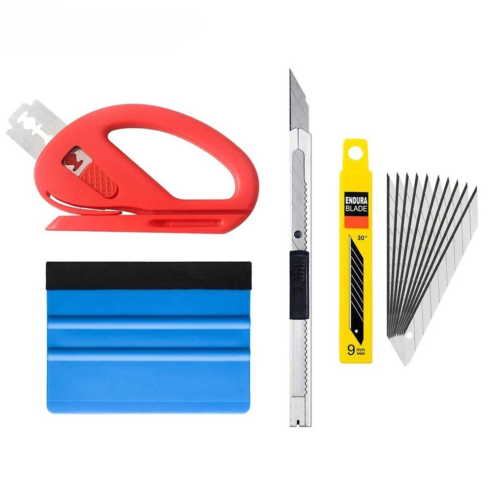 

4pcs/set Car Vinyl Wrap Film Squeegee Scraper Tools Vehicle Sticker Installation Kit Cutter Knife Car Styling Auto Accessories