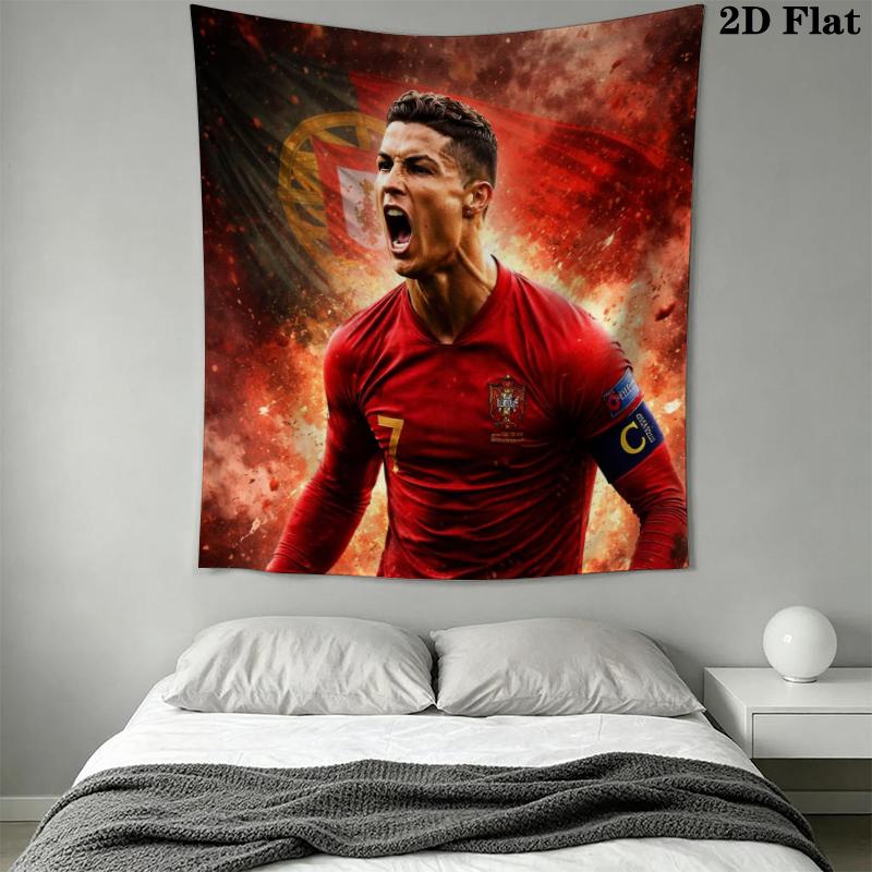 C Ronaldo Wall Tapestry Aesthetic Wall Hanging Printed Fabric Blanket Decorative Tapestries for Bedroom Living Room Home Decor
