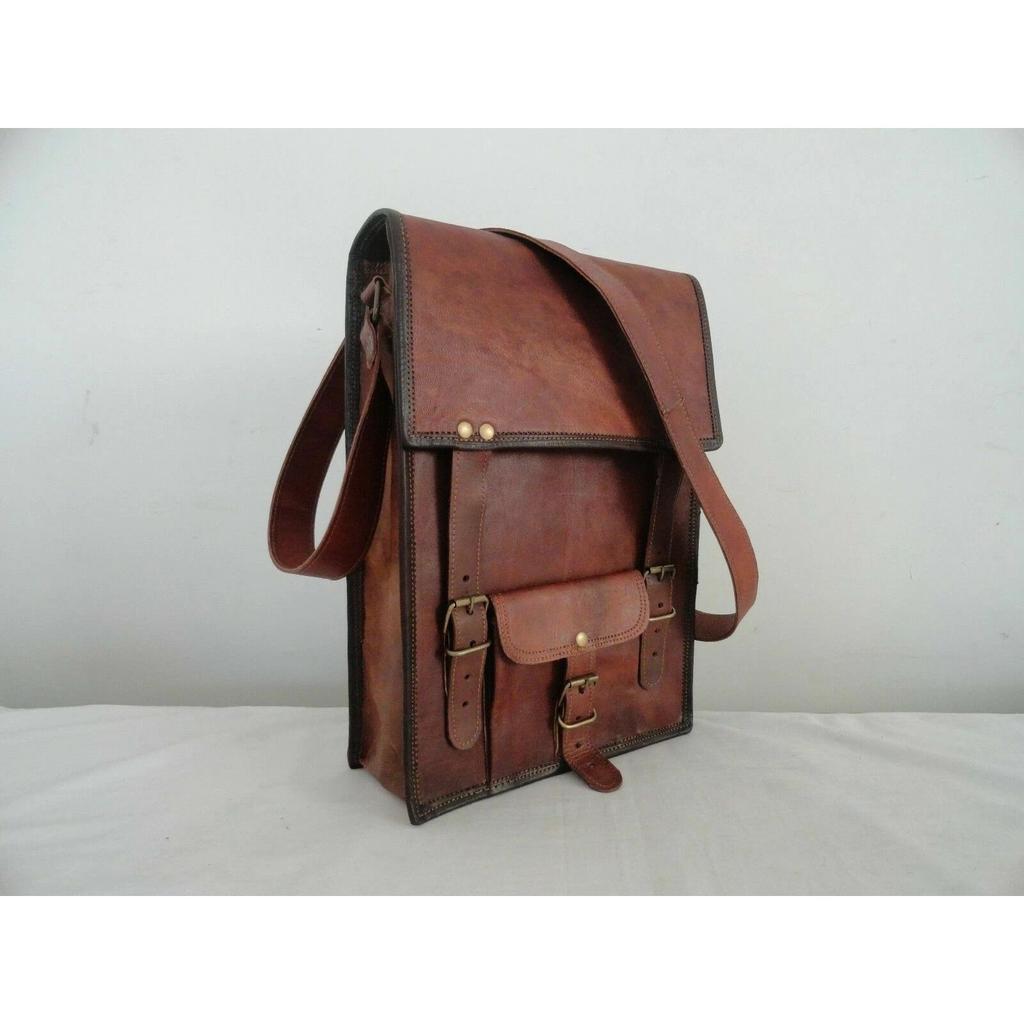 Men's Genuine Leather Vintage Laptop Messenger Handmade Satchel Bag school Bags