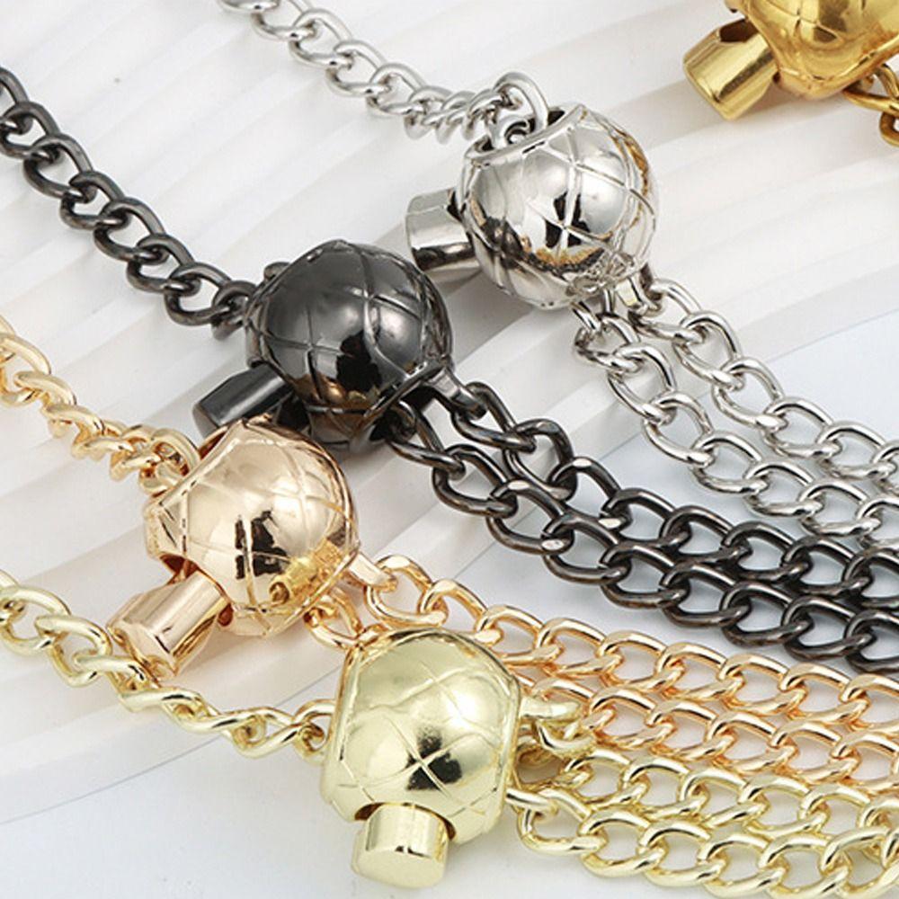 111cm DIY Metal Purse Chain Strap Handle Replacement for Handbag Shoulder Crossbody Bag Chain Strap with Length Adjustable Ball