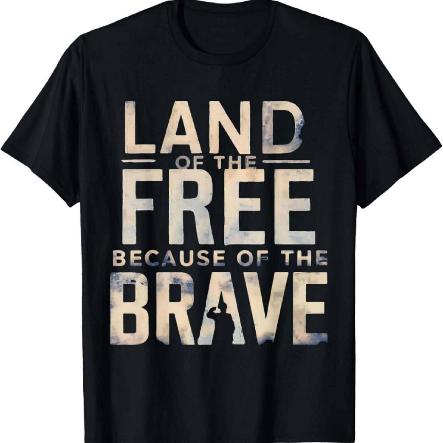 Земля Свободных Благодаря Храбрым Патриотичным Солдатам Крутая Футболка XXXXXL чёрный