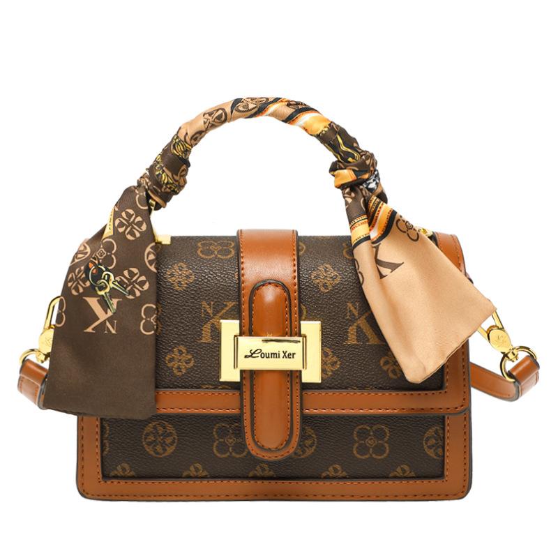 Women's New Autumn and Winter Versatile Leather Bag, Diagonal Cross Small Square Bag, Women's Commuting Single Shoulder Hand-held Bag