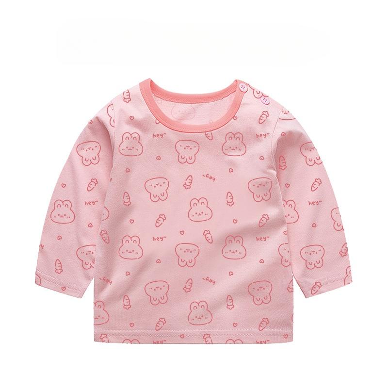 

Осенняя футболка с длинными рукавами для маленьких девочек, детская хлопковая нижняя рубашка, весенние и осенние топы для девочек, модная осенняя одежда для маленьких детей 120cm