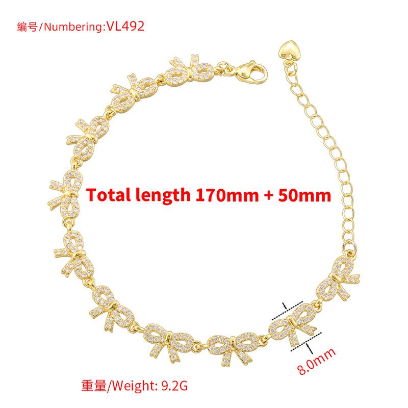 Sweet Temperament Bow Adjustable Bracelet Necklace Ol Butterfly Splicing Jewelry Set Vl492-493