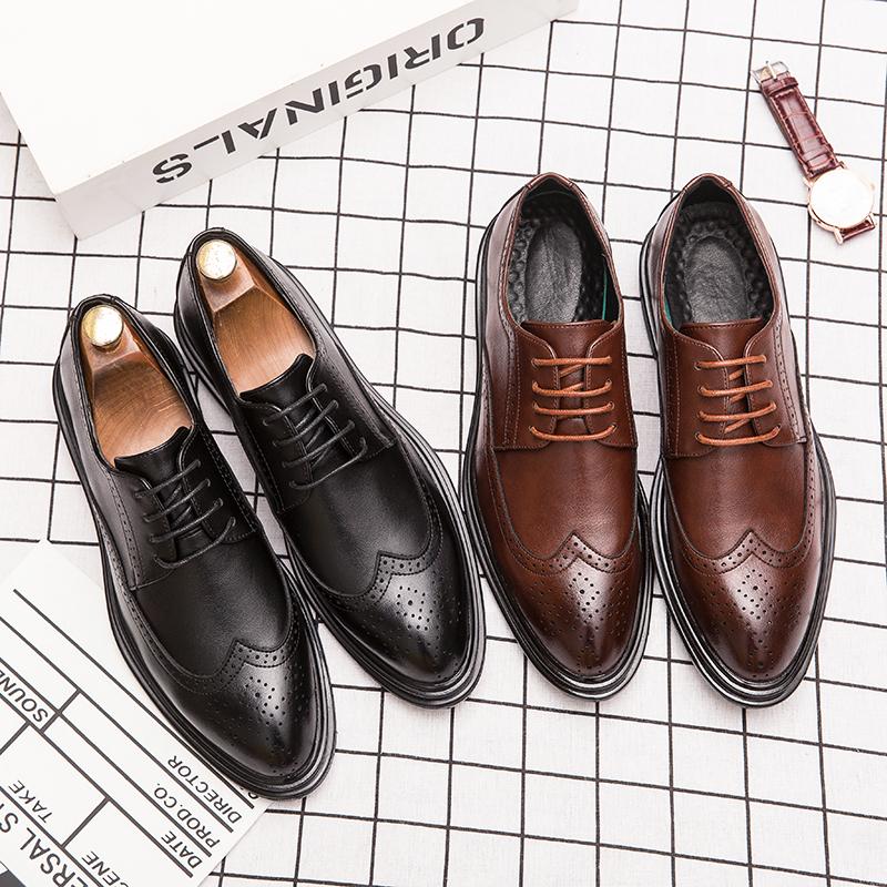 Men's Dress Shoes Classic Formal Oxford Leather Shoes Men Casual Brogues Business Shoes Man Loafers