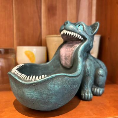 Cat Key Bowl for Entryway Table Large Mouth Sculpture Container Unique Cat Statue for Party Birthday Bookshelf Housewarming Desk