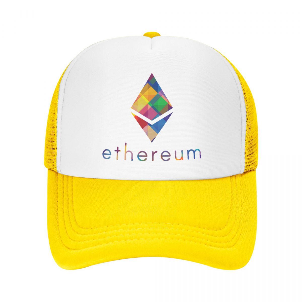 

Crypto Coin Шляпы дальнобойщика Ethereum Eth Mesh Net Бейсбольная кепка Snapback Стильная регулируемая фуражка Kpop для женщин унисекс One Size