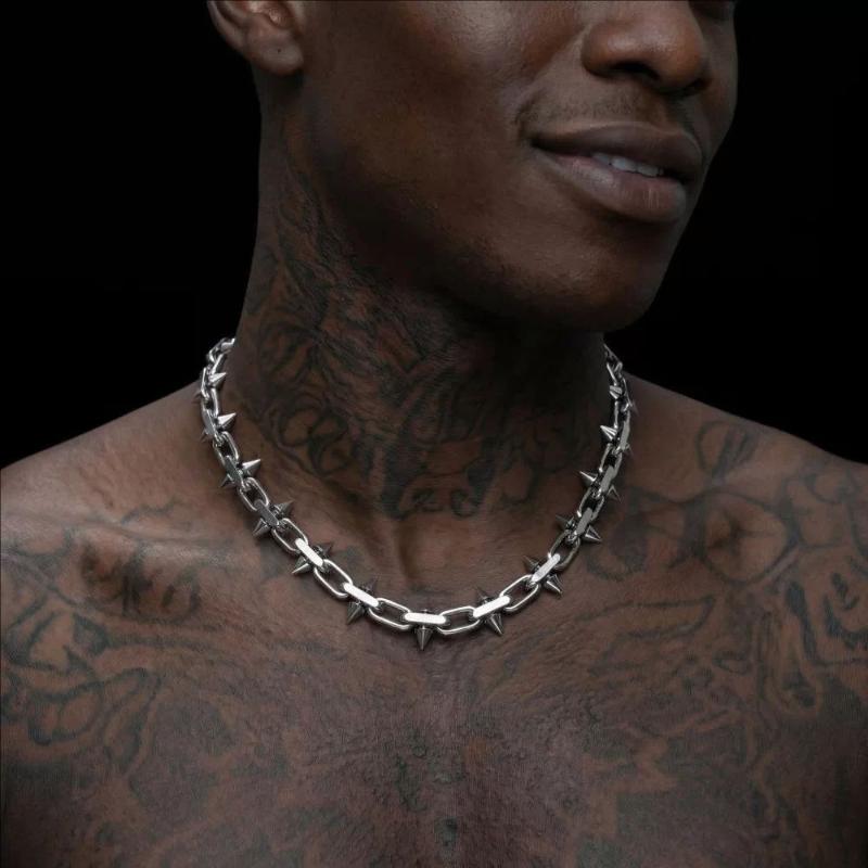 Spike Necklaces Hip-Hop Gothic Punk Style Barbed Chain Collar Choker For Men Women Girls Jewelry Accessory