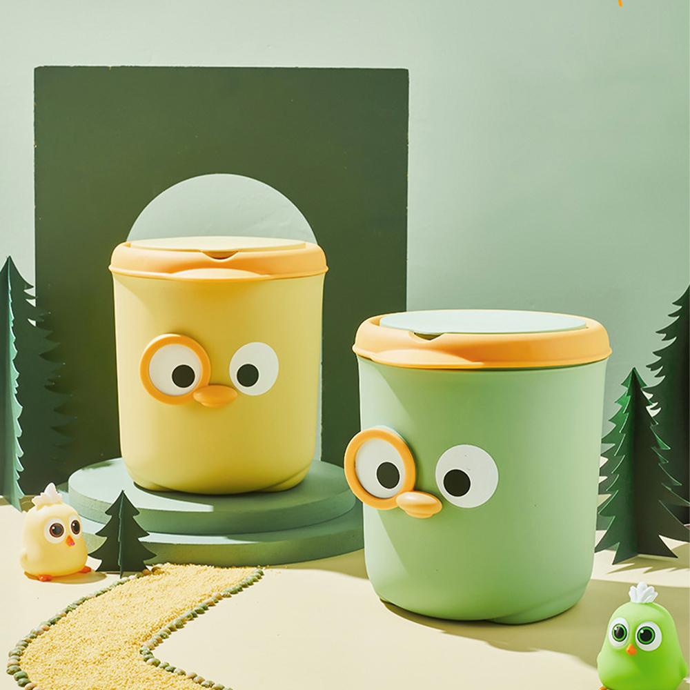 Mini Desktop Trash Can Cute Dustbin INS Simple Belt Lid Small Storage Bucket Kitchen Basket Garbage Bin for Office Home Rubbish