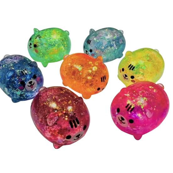 Transparent Glitter Dog Squeeze Toy Anxiety Relief Mini Puppy Sensory Toy Slow Rising Animal Stress Toy Students Office Workers Gift