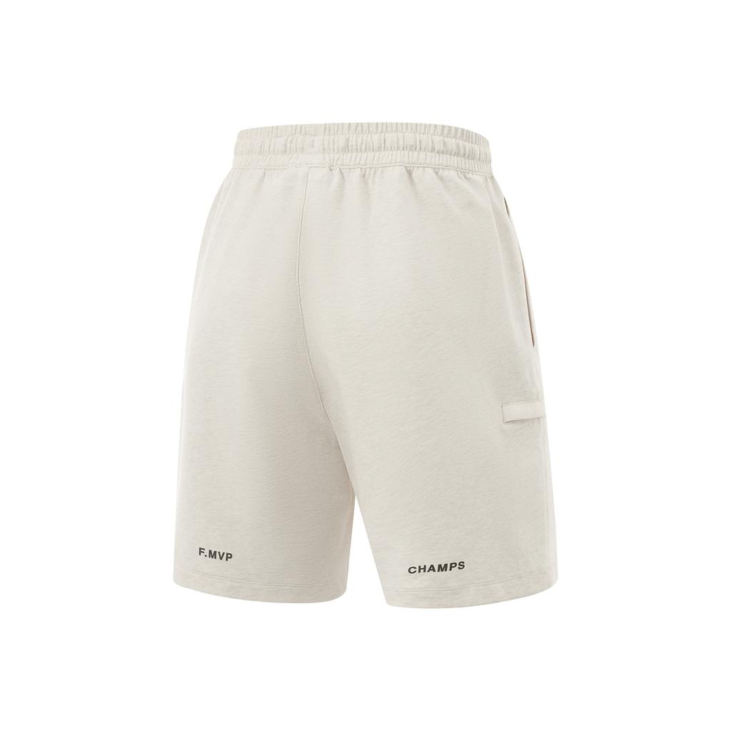 Li-Ning Basketball Series Letter Mid-Waist Breathable Lace-Up Versatile Five-Point Casual Shorts Men shorts Flower-Gray Tile-Gray AKSV023-2