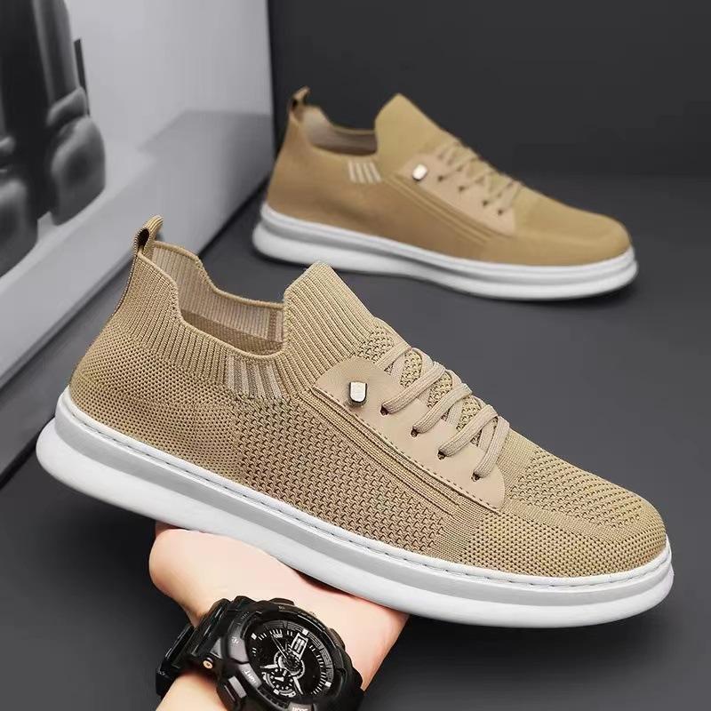 Men's Shoes Are Breathable and Lightweight In Summer, Mesh Sports Shoes, Fly-woven Flat Shoes, Men's Soft Soles and One Pedal, Casual Trendy Shoes, Me