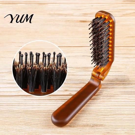Boar Bristle Brush 1/2/3Pcs Foldable Hair Brush, Men Women Detangling All Types Styling Portable Travel Comb for Frizz Control